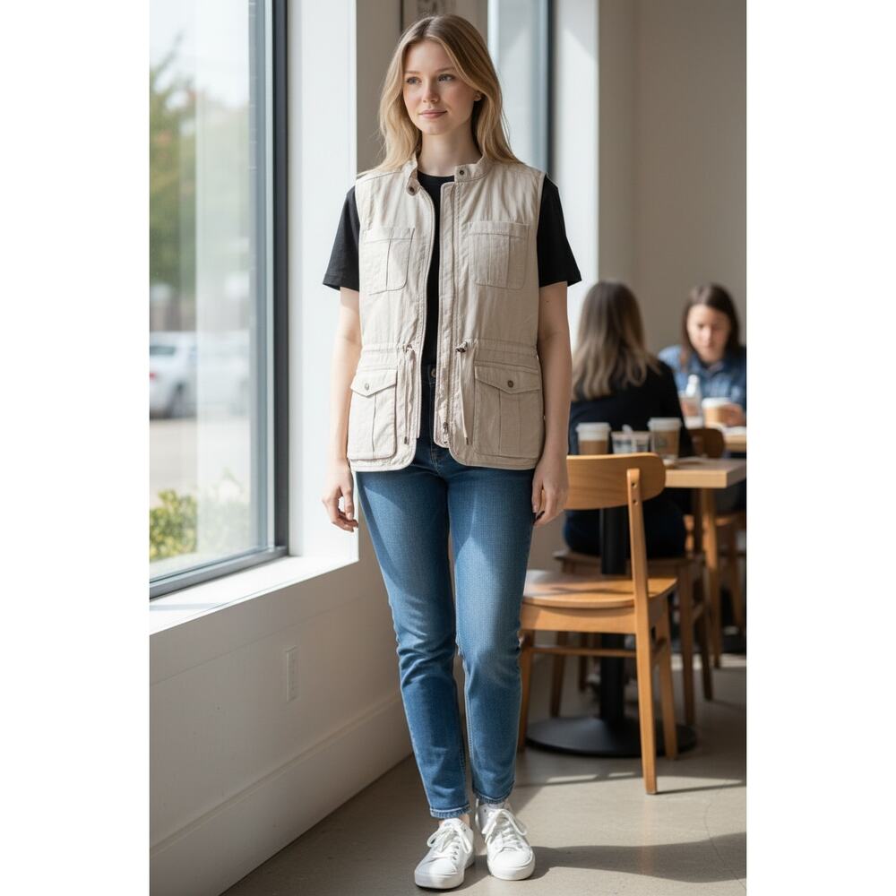 2/$30 GANDER Mountain Vest Size XL Guide Series Pockets Utility Flannel Interior
